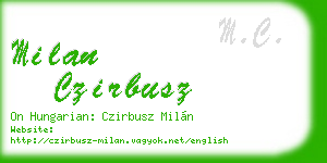 milan czirbusz business card