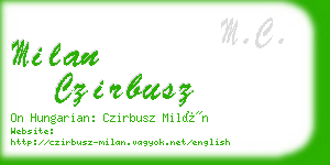 milan czirbusz business card